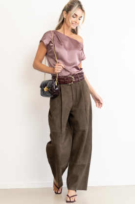 Janice |  Suède pants Balti | green 