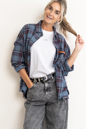 Janice |  Checkered blouse Darter | blue 