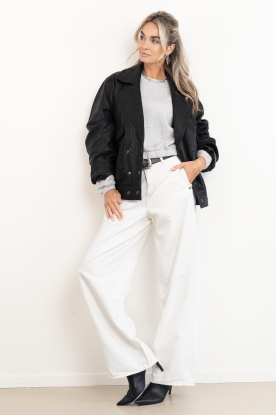 Look Leather jacket with buttons Pilot
