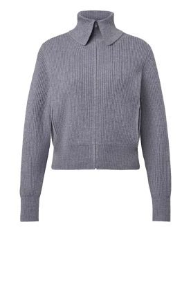 Drykorn |  Soft knitted rib cardigan | grey 