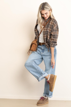 Look Checked blouse with drawstring Fionel