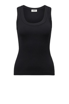 Drykorn | Baby rib singlet Tavira | zwart 