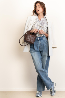 Look Striped embroidery blouse Corra
