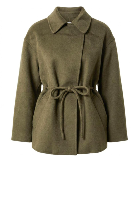 ba&sh |  Wool jacket with tie belt Kam | green 