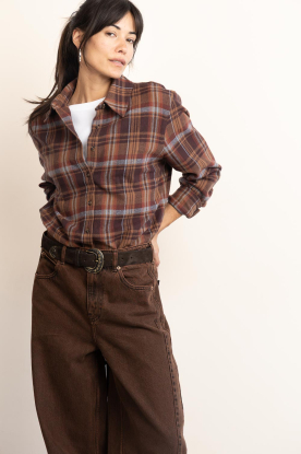 ba&sh |  Checked blouse Roxea | bruin 