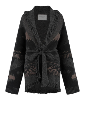 Deblon |  Wool cardigan Ymke | black 