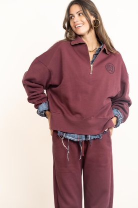 Deblon |  half zip sweater Nelle | burgundy 