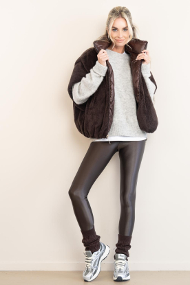Deblon |  Shine legging high waistband | brown 