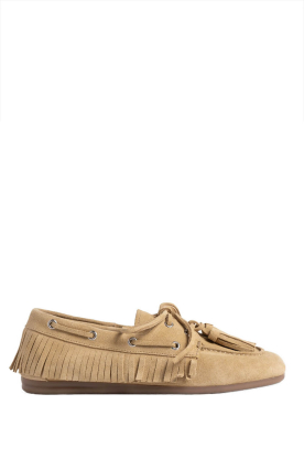 Posa |  Suède loafer with fringes Tassel | beige 