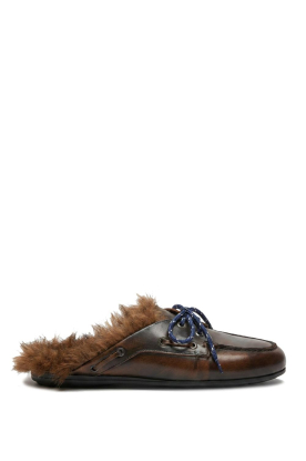 Posa |  Leather fur loafers | brown 