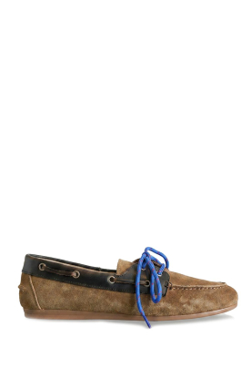 Posa |  Leather brushed suède boat loafers | brown 