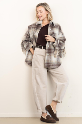 Posa |  Square boat loafer with fur Penny | brown 
