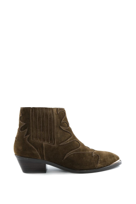 Toral |  Suède western ankle boot Sonja | green 