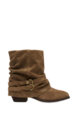 Toral |  Suède fold-over boot Leila | taupe 
