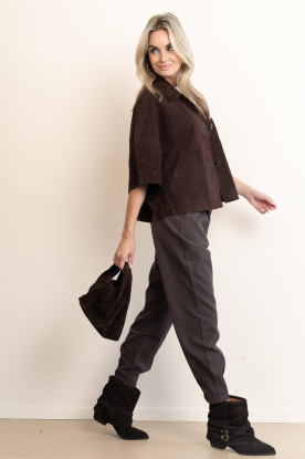 Toral |  Suède fold-over boot Leila | dark brown 