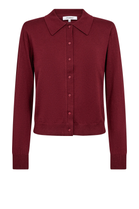 Co'Couture |  Polo cardigan with shoulder pads Cory | burgundy 