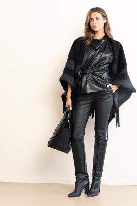 Look Faux leather wrap top Gitt