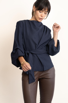 Co'Couture |  Woven wrap top Luna | blue 