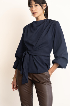 Co'Couture |  Woven wrap top Luna | blue 