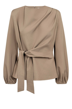 Co'Couture |  Woven wrap top Luna | taupe 