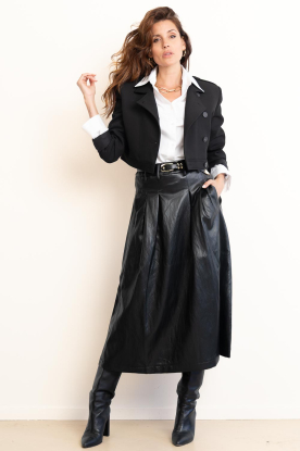 Co'Couture |  Faux leather skirt Gitt | black 