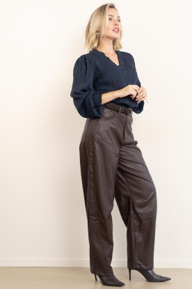 Look Crepe blouse V-neck Camello