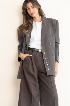 Haute L'Amitié |  Fitted double-breasted blazer Waist | brown 