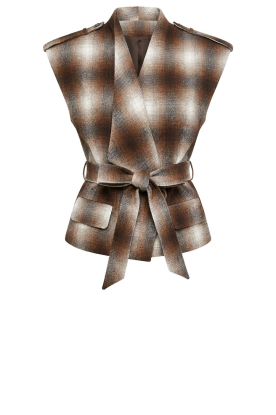 Est'Seven | Geruit gilet Siral | bruin 