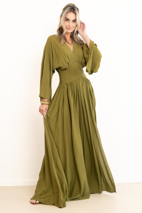 Eve | Maxi-jurk met uitlopende mouw Eve | groen 