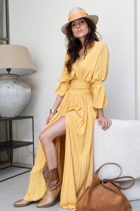 Eve |  Maxi dress with flared sleeve Eve | yellow 