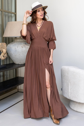 Eve |  Maxi dress with flared sleeve Eve | brown 