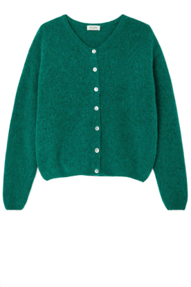 American Vintage |  Soft alpaca cardigan Vitow | green 