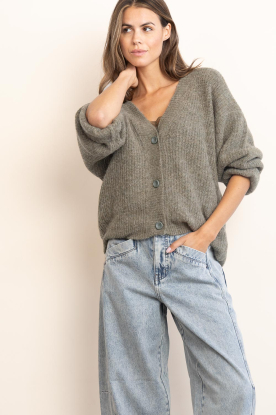 American Vintage |  Knitted oversized cardigan East | green 