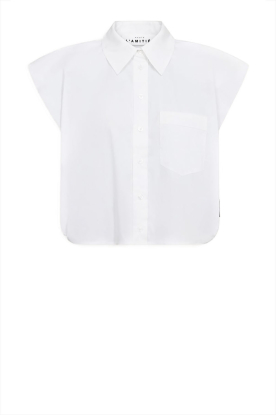 Haute L'Amitié | Sleeveless poplin blouse Dinnie |  white 