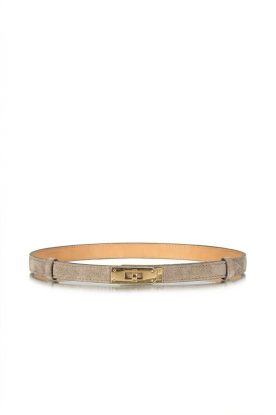 Little Soho | Smalle suede riem Mandy | taupe 