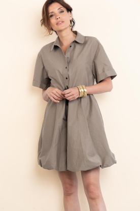 Co'Couture |  Cotton mini dress | taupe 