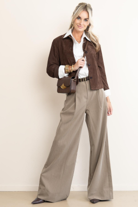 Co'Couture |  Wide leg trousers Melva | taupe 