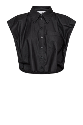 Haute L'Amitié |  Sleeveless poplin blouse Dinnie |  black 