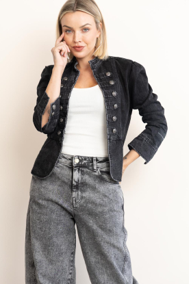 Haute L'Amitié |  Denim jacket with decorative buttons Uniform | grey 