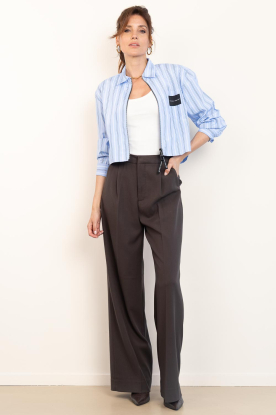 Look Cropped striped zip shirt Crop
