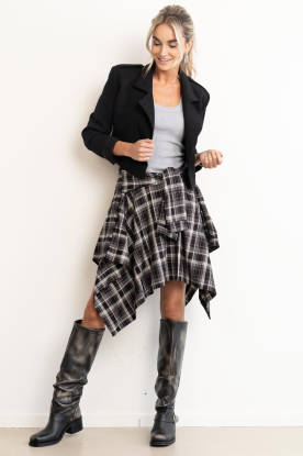 Look Checkered blouse skirt Dagny