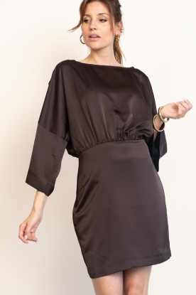 Dante6 |  Kimono sleeve dress Maven | brown 