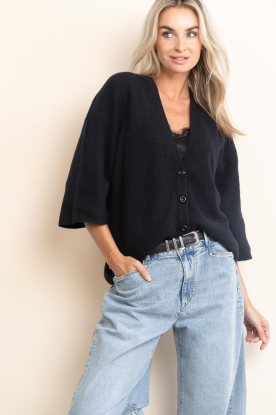 American Vintage |  Oversized knitted cardigan Lezzard | black 