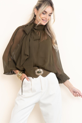 Little Soho |  Faux leather belt Soho | green 