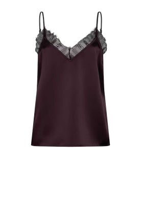 Dante6 | Glanzende top met kant Ipso | bordeaux 